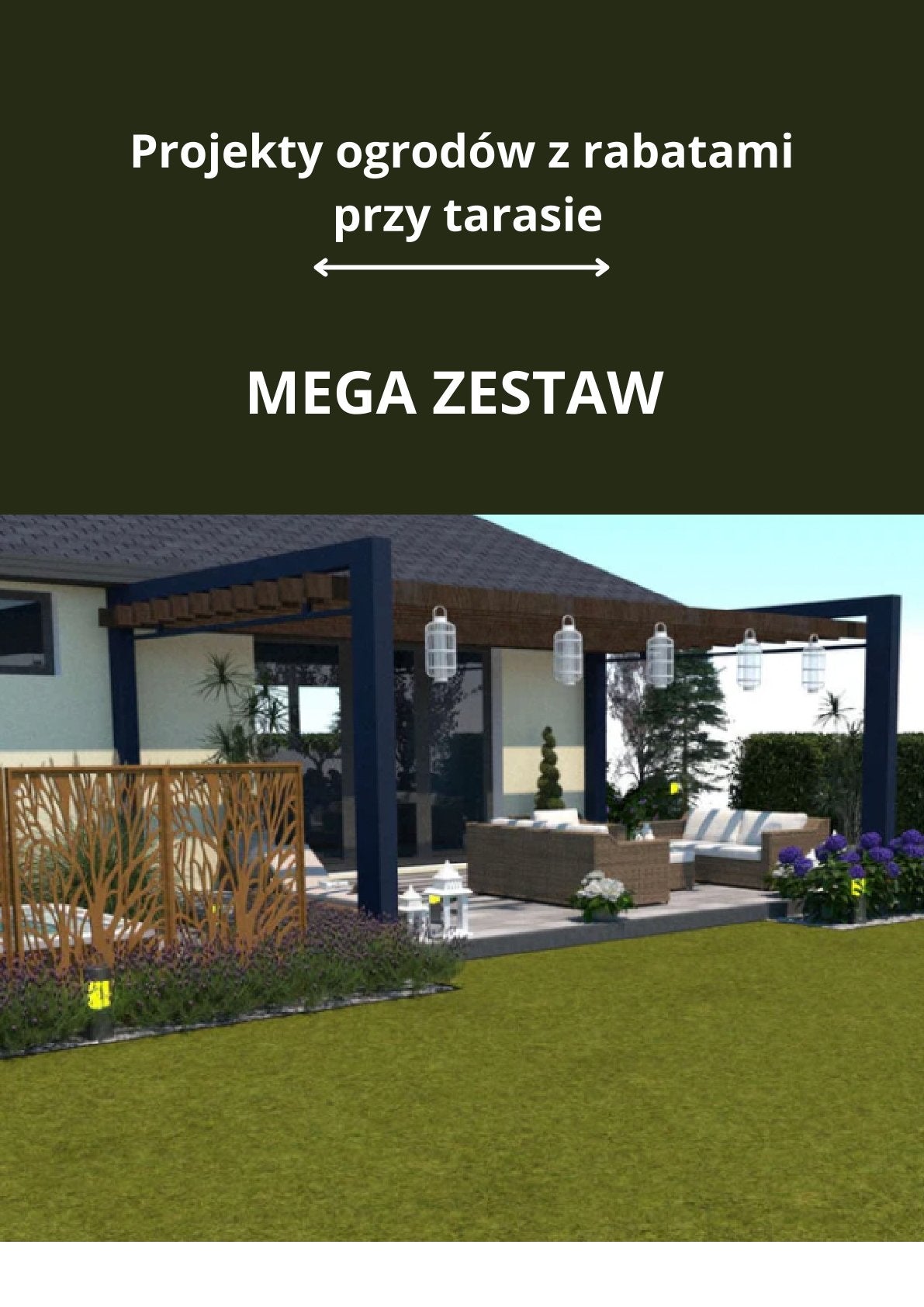 140+ projektów ogrodów z rabatami przy tarasie