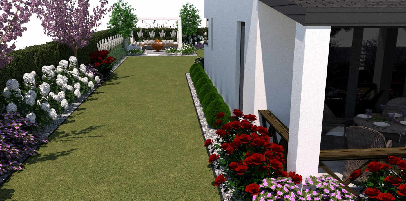 180+ projektów ogrodów z nasadzeniami przy płocie