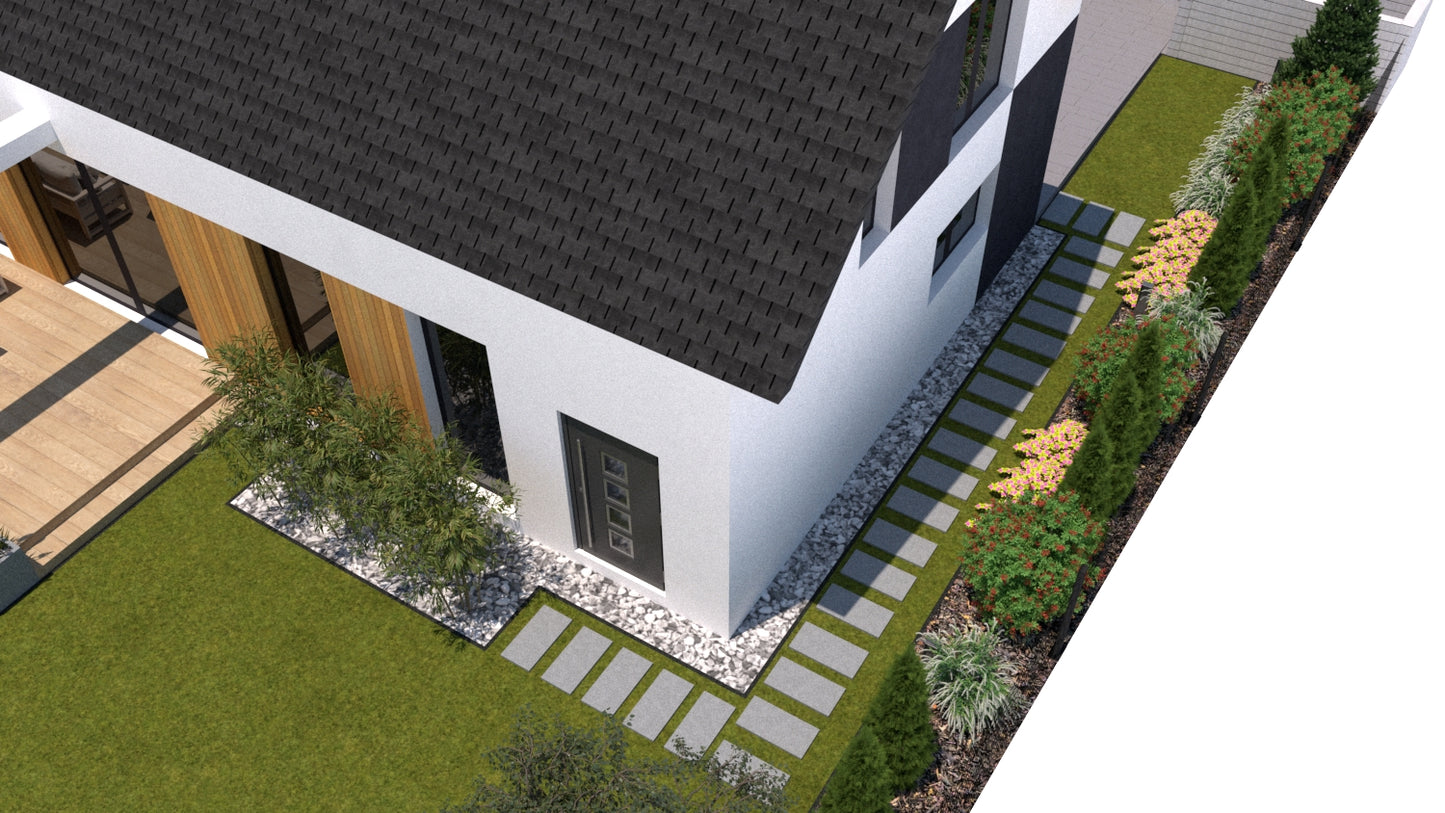 140+ projektów ogrodów z przedogródkiem