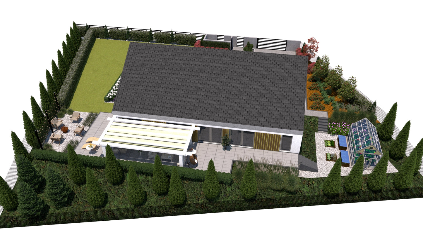 140+ projektów ogrodów z rabatami przy tarasie