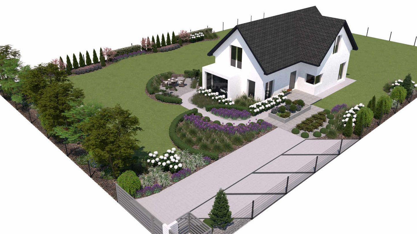 180+ projektów ogrodów z nasadzeniami przy płocie