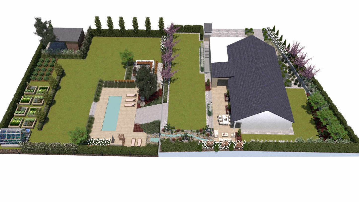 30+ projektów ogrodów z basenem