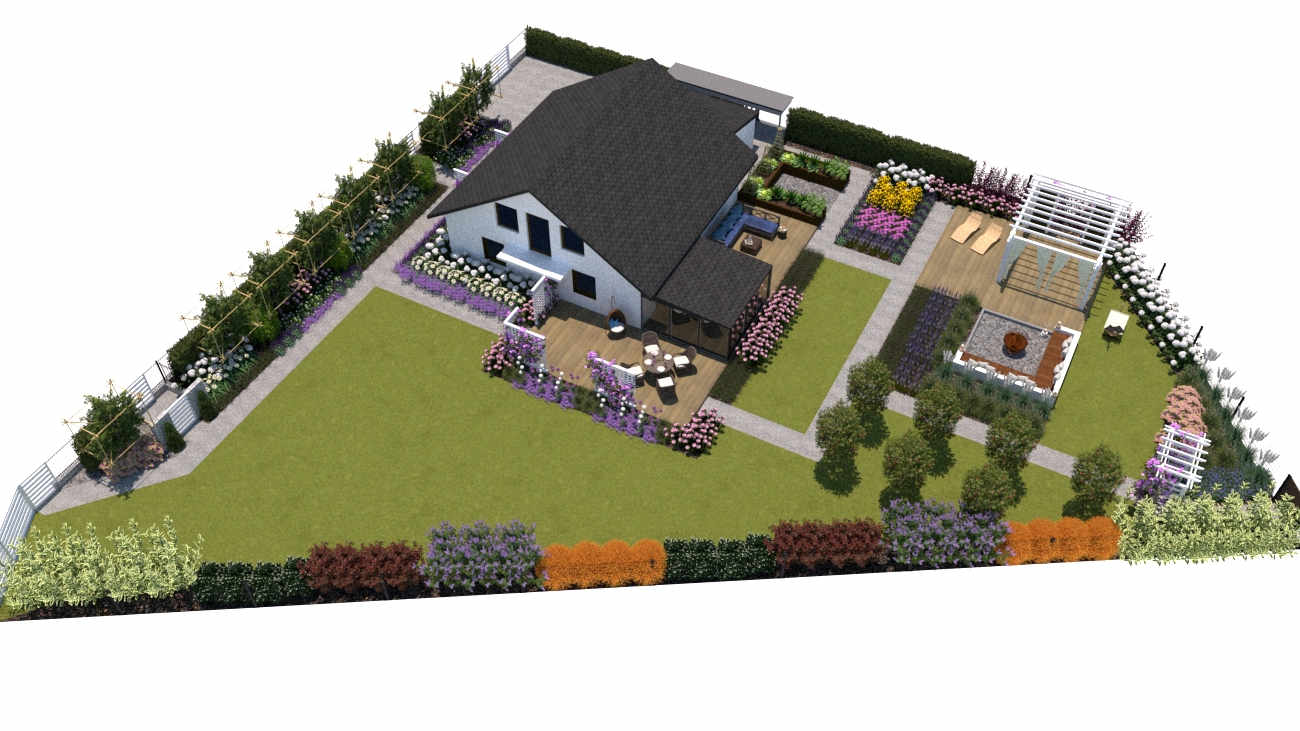 180+ projektów ogrodów z nasadzeniami przy płocie